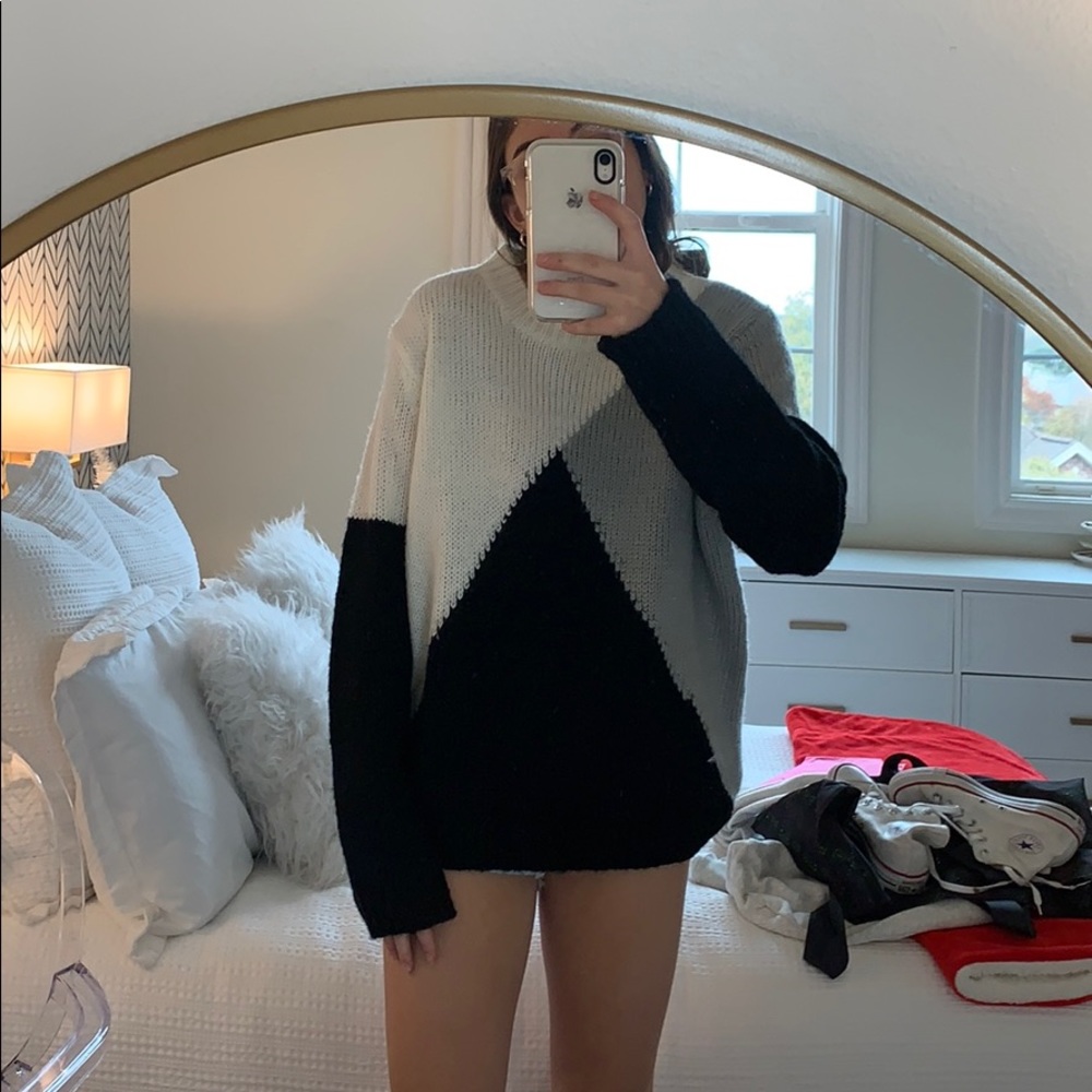 White,gray, black sweater!